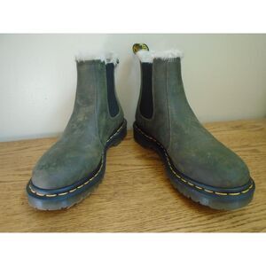 Dr. Martens Boots Womens Size 8 Brown Leather Chelsea  Faux Fur Leonore